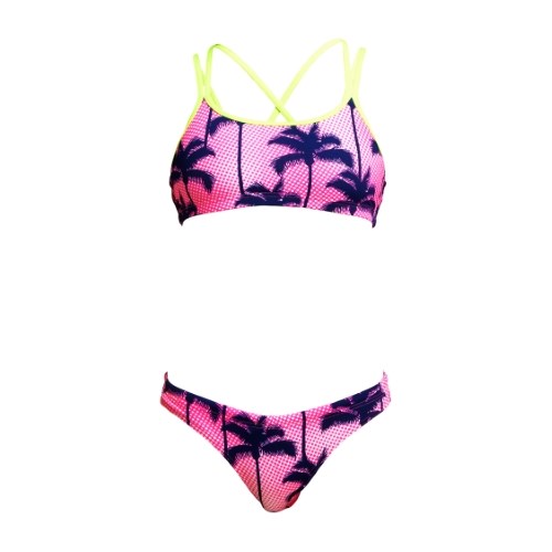 Funkita - Girls - Criss Cross Two Piece Swimsuit - Pop Palms