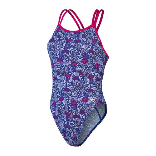 Speedo - Womens - Allover Digital Starback One Piece - Chroma Blue/White/Electric Pink/Aquarium