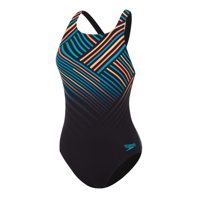 Speedo - Womens - Digital Placement Medalist One Piece - Black/Aquarium/Siren