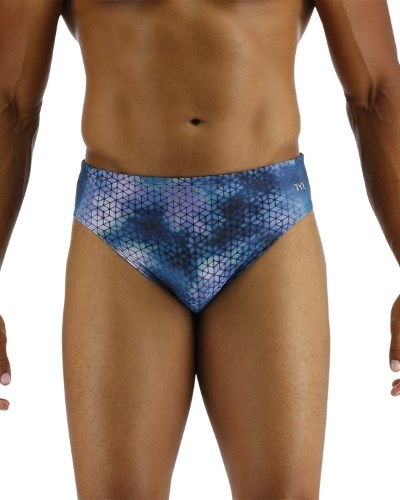 TYR - Mens - Durafast Elite Brief - Blue Ice Starhex Racer