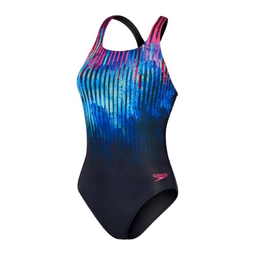 Speedo - Womens - Digital Placement Medalist One Piece - True Navy/True Cobalt/Electric Pink/Hypersonic Blue