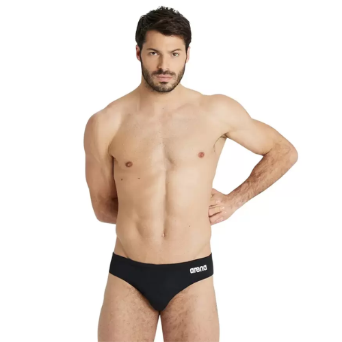 Arena - Mens - Team Solid Brief - Black White