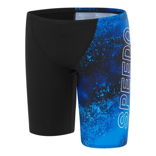 Speedo - Boys - Endurance+ Incite V-Cut Jammer - Black/Cobalt Blue/Marine Blue