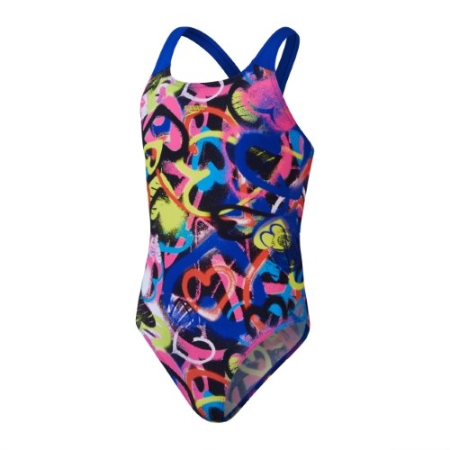 Speedo - Girls - Endurance+ Digital Allover Powerback One Piece - True Cobalt/Flare Pink/Bolt/Bitter Lime/Watermelon/Black/White