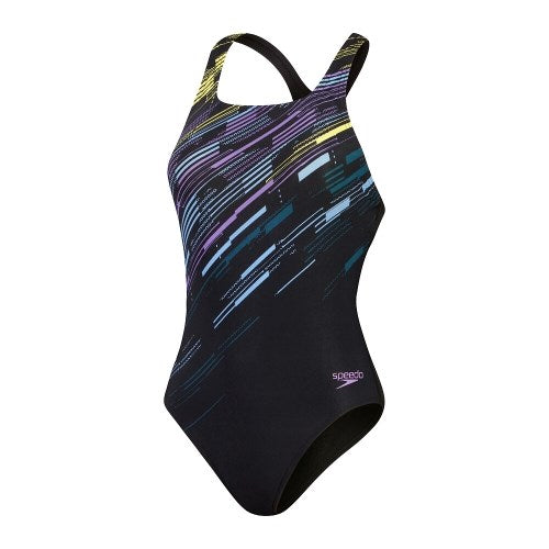 Speedo - Womens - Endurance+ Digital Printed Medalist One Piece - Black/Purple