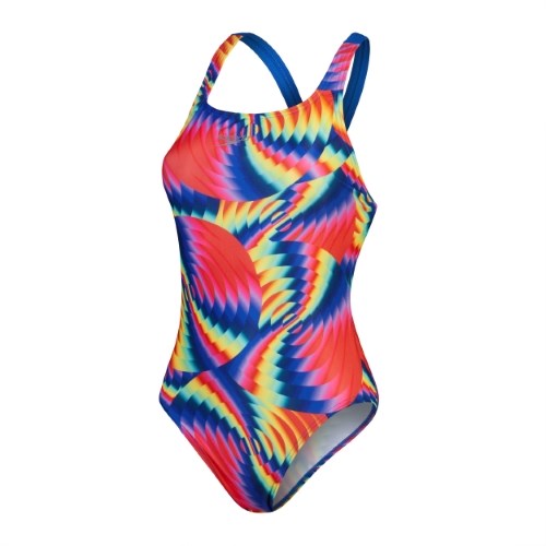 Speedo - Womens - Endurance+ Allover Digital Leaderback One Piece - Watermelon/Flare Pink/Mandarin Peel