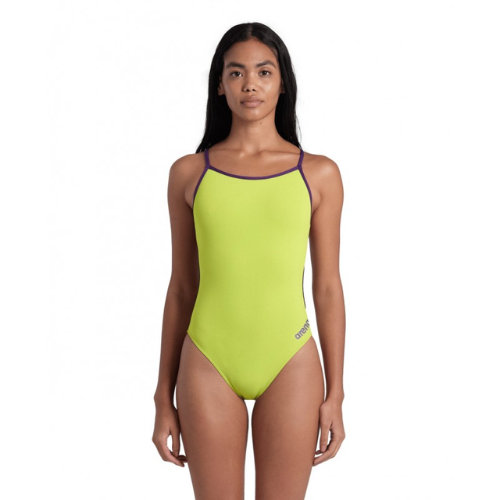 Arena - Womens - Lace Back Solid One Piece - Soft Green Plum