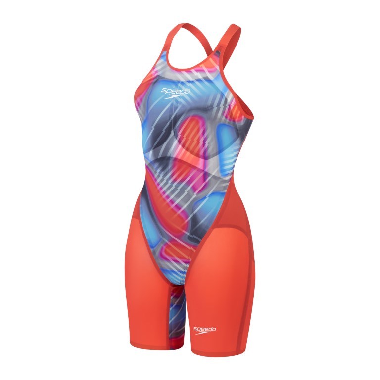 Speedo - Womens - Fastskin LZR Pure Valor 2 Openback Kneeskin - Flame Red/Picton Blue