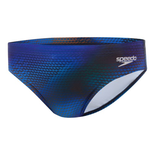 Speedo - Mens - Allover Printed 7cm Brief - Beautiful Blue/Bolt/Carrot Cake