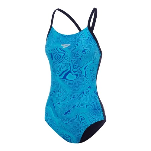 Speedo - Womens - Endurance+ Placement X-Back One Piece - True Navy/Picton Blue