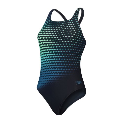 Speedo - Womens - Endurance+ MAX Digital Printed Medalist One Piece - Black/Dark Teal/Harlequin Green