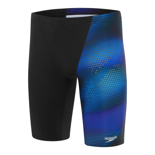 Speedo - Mens - Endurance+ Allover Jammer - Black/Beautiful Blue/Bolt/Carrot Cake