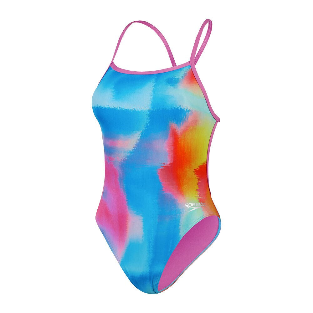 Speedo - Womens - Allover Digital Vback One Piece - Kiki Pink/Lemon Drizzle/Picton Blue