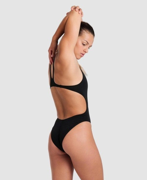 Arena - Womens - Team Swim Tech One Piece - Solid Black White