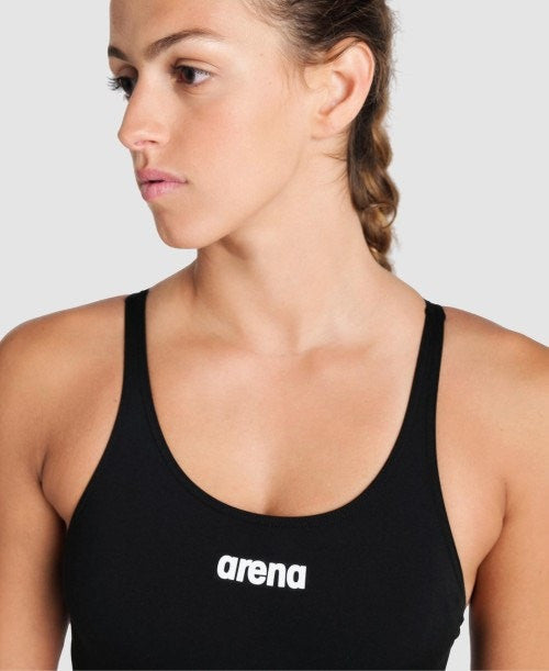 Arena - Womens - Team Swim Tech One Piece - Solid Black White