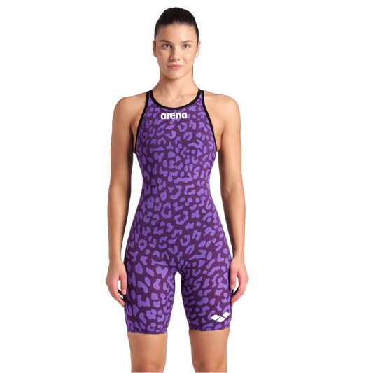 Arena - Womens - Powerskin Carbon Air2 Open Back Kneeskin - Limited Edition Leopard Skin Violet