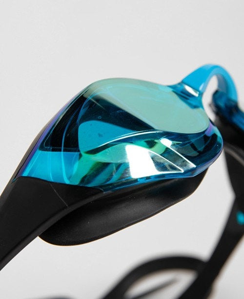 Arena - Cobra Edge Swipe Mirror Racing Goggles - Aqua/Black/Aqua