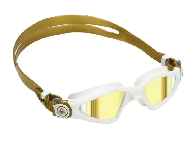 Aqua Sphere - Kayenne Mirror Lens Goggle - Compact Fit - White/Gold