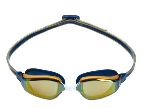 Aqua Sphere - Fastlane Goggles - Mirrored Gold Lens - Navy Blue/Gold