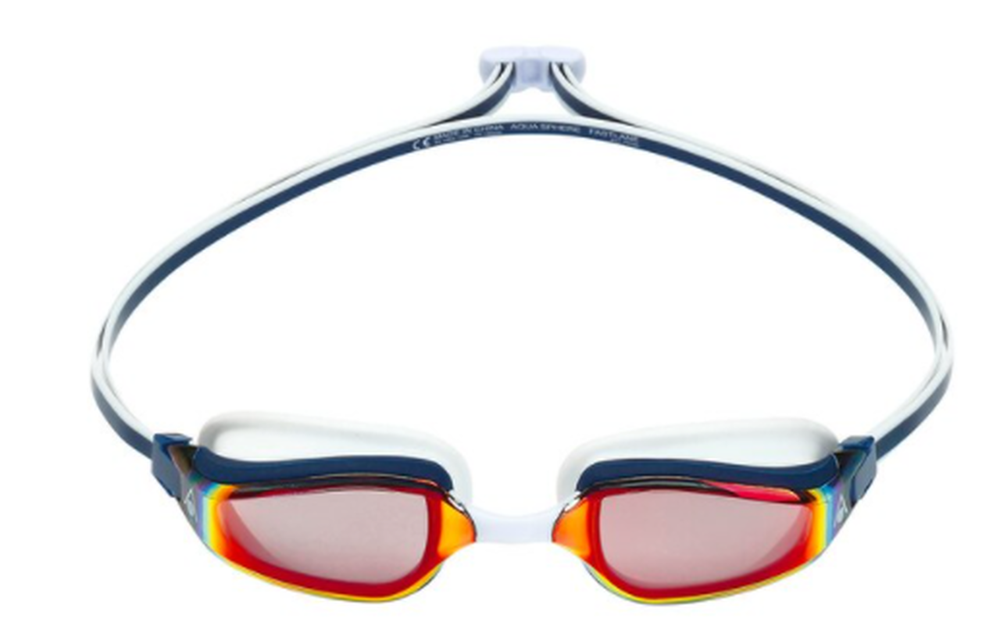 Aqua Sphere - Fastlane Titanium Mirrored Goggles - Red Titanium Mirrored Lens - Navy/Red