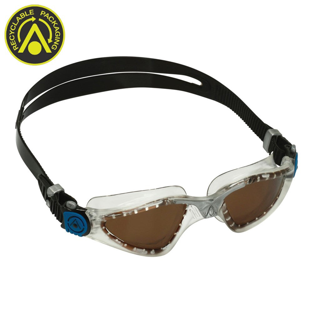 Aqua Sphere - Kayenne Polarized Lens Goggle - Brown Lens Clear Petrol Frame