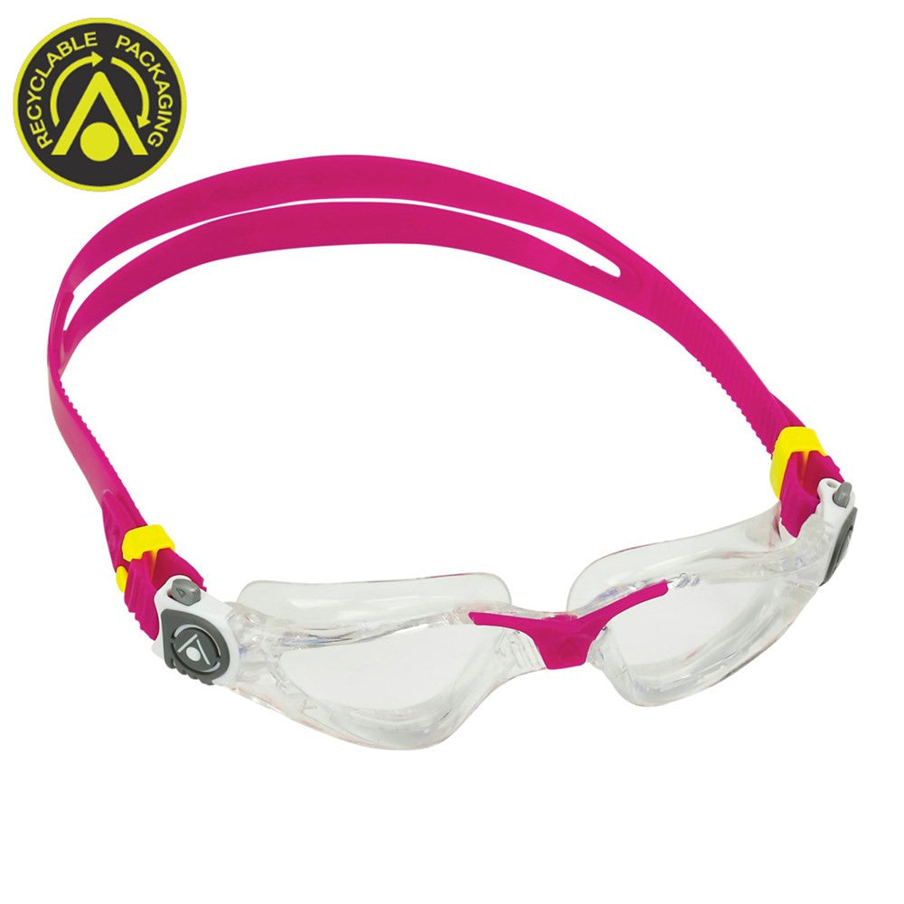 Aqua Sphere - Kayenne Clear Lens Goggle - Compact Fit - Clear/Raspberry