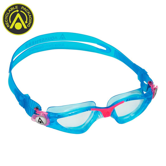 Aqua Sphere - Kayenne Jr Swim Goggle - Clear Lens Turquoise Pink Frame