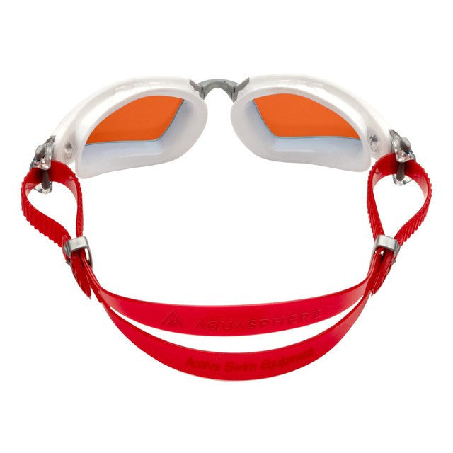 Aqua Sphere - Kayenne Pro Titanium Mirror Lens Goggle - Red Titanium Mirror White Grey Frame