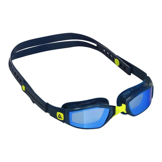 Aqua Sphere - XCEED Titanium Mirror Goggle - Blue Titanium Mirror Lens Navy Frame