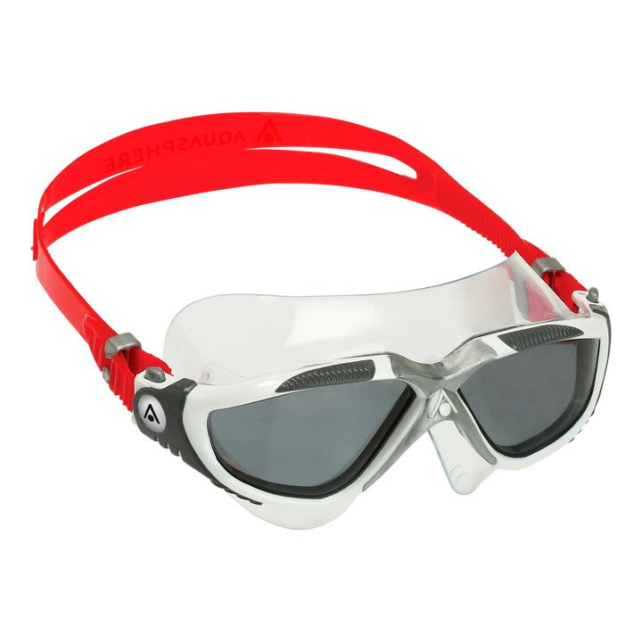 Aqua Sphere - Vista Mask - White Red Frame and Smoke Lens