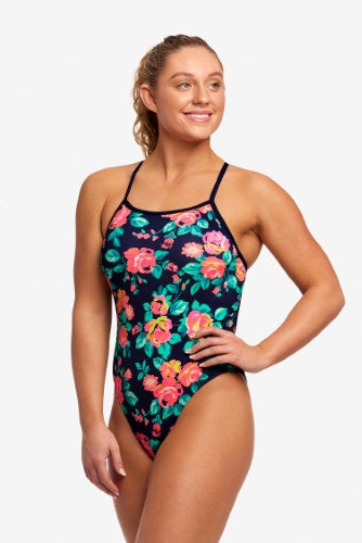 Funkita - Womens - Tie Me Tight One Piece Swimsuit - Full Bloom