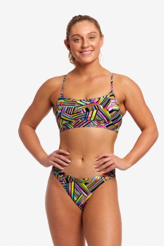 Funkita - Womens - Swim Crop Top - Strip Straps