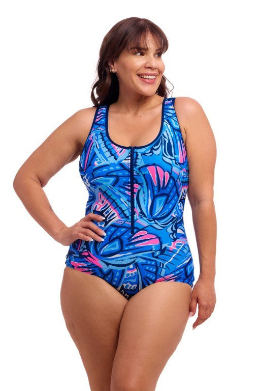 Funkita - Womens - Zip Front One Piece - Soaring Hi