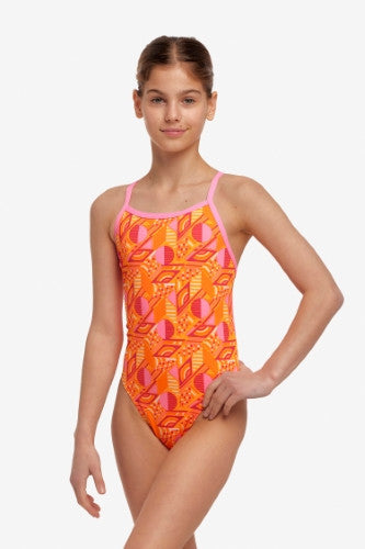 Funkita - Girls - Single Strap One Piece - Orange Crush