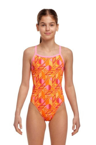 Funkita - Girls - Single Strap One Piece - Orange Crush