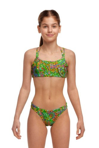 Funkita - Girls - Criss Cross Two Piece Swimsuit - Minty Mixer