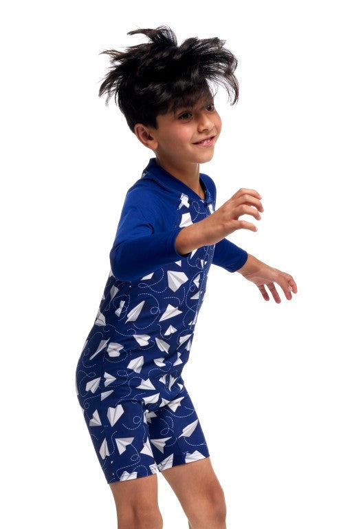 Funky Trunks - Toddler Boys - Go Jump Suit - Paper Plain