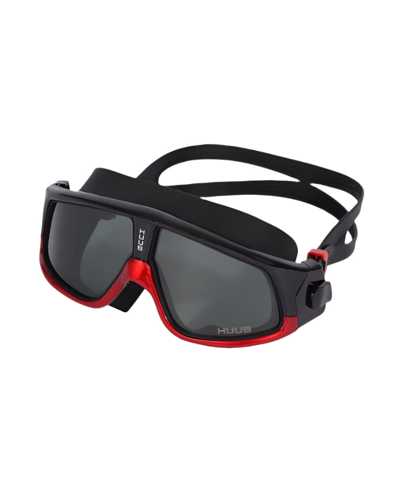 HUUB - Ryft Open Water Swim Mask - Black/Red Frame - Dark Smoke Lens