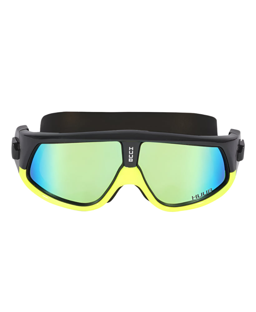 HUUB - Ryft Open Water Swim Mask - Met Black/Fluo Yellow Frame - Polarised Gold Lens