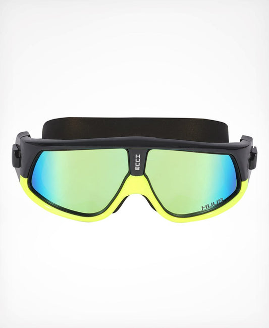 HUUB - Ryft Open Water Swim Mask - Met Black/Fluo Yellow Frame - Polarised Gold Lens