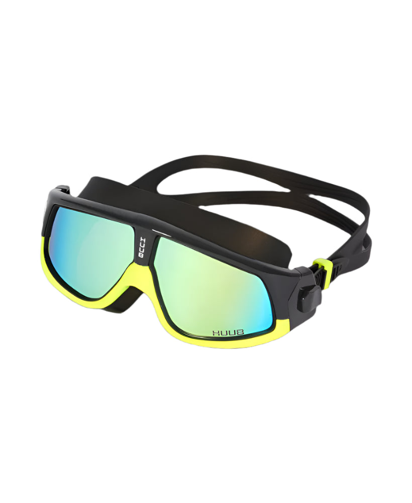 HUUB - Ryft Open Water Swim Mask - Met Black/Fluo Yellow Frame - Polarised Gold Lens