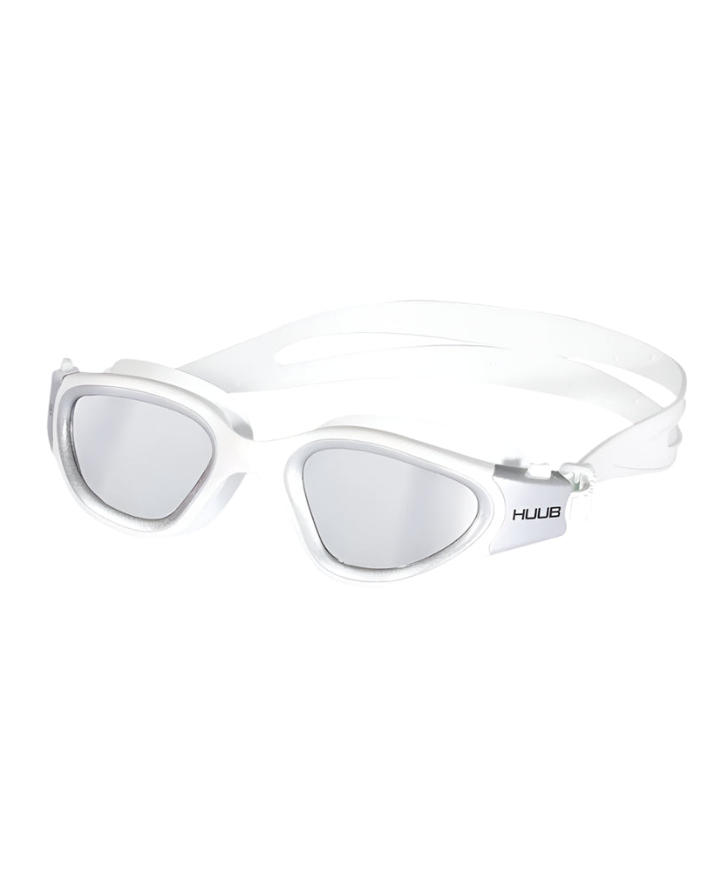 HUUB - Mirage Swim Goggle - White Silver Frame/Light Smoke Silver Mirror Lens