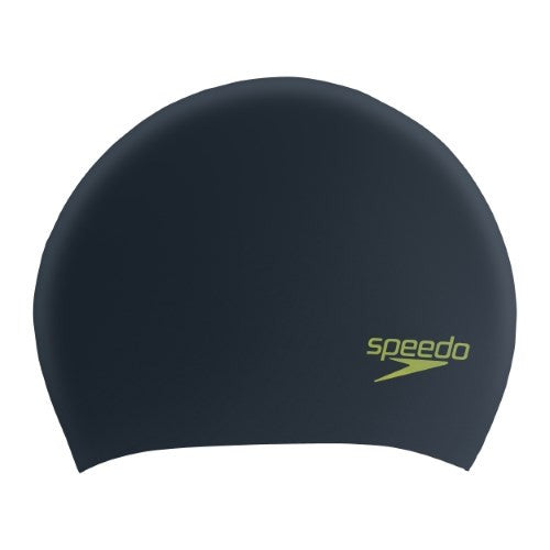 Speedo - Junior Long Hair Cap - Black/Acid Green