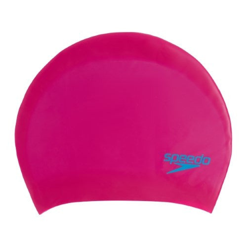 Speedo - Junior Long Hair Cap - Begonia Pink/Lapis Blue