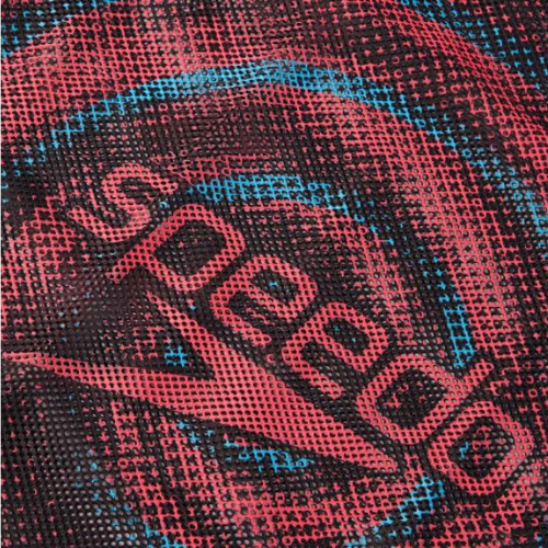 Speedo - Printed Mesh Bag - Black/Picton Blue/Siren Red