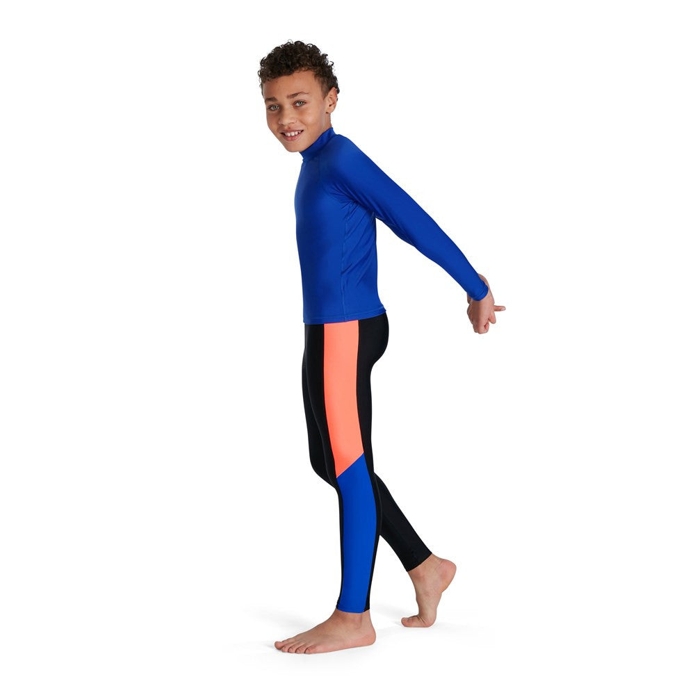 Speedo - Boys - Long Sleeve Rash Sun Top - Blue Flame/Black