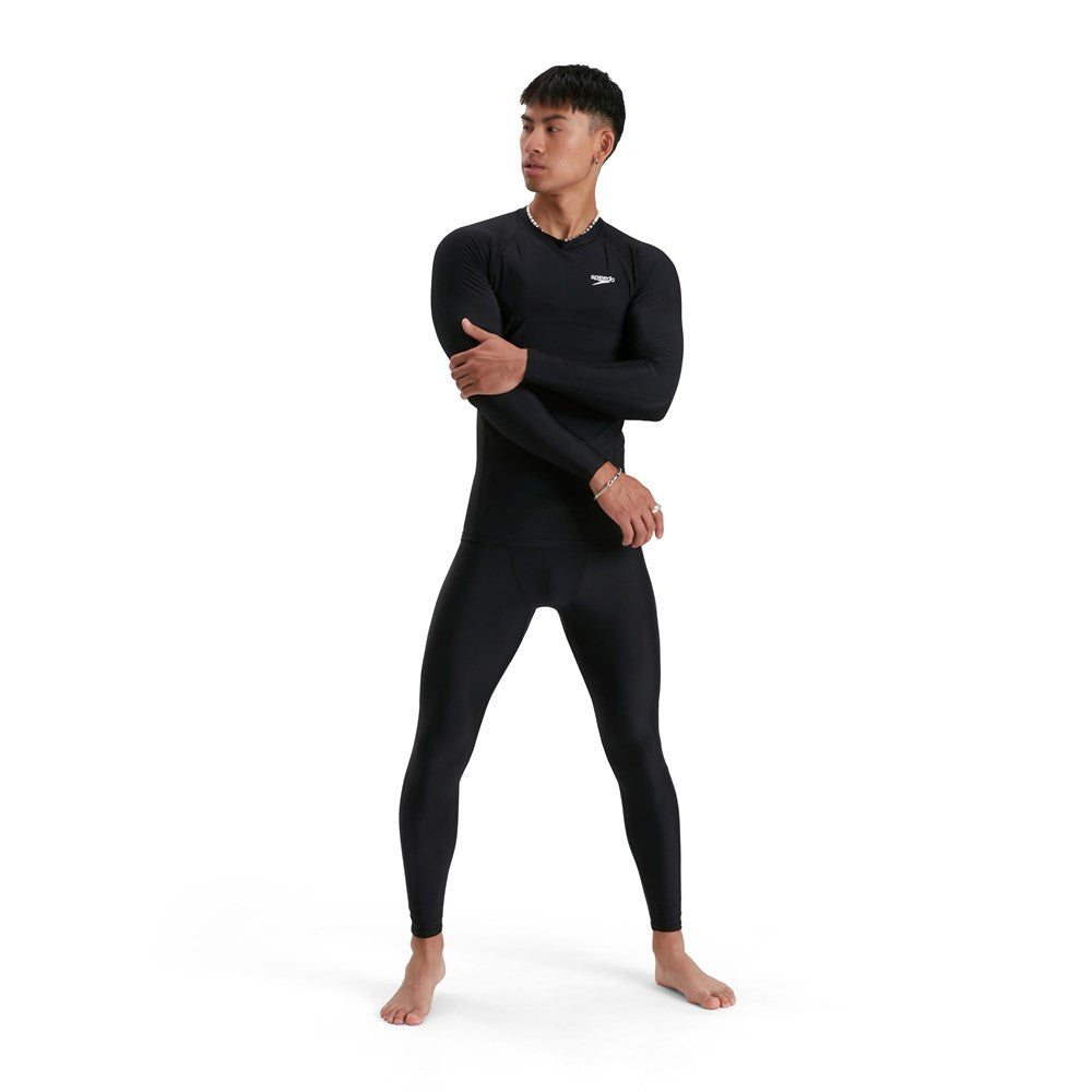 Speedo - Mens - Long Sleeve Rash Sun Top - Black/White