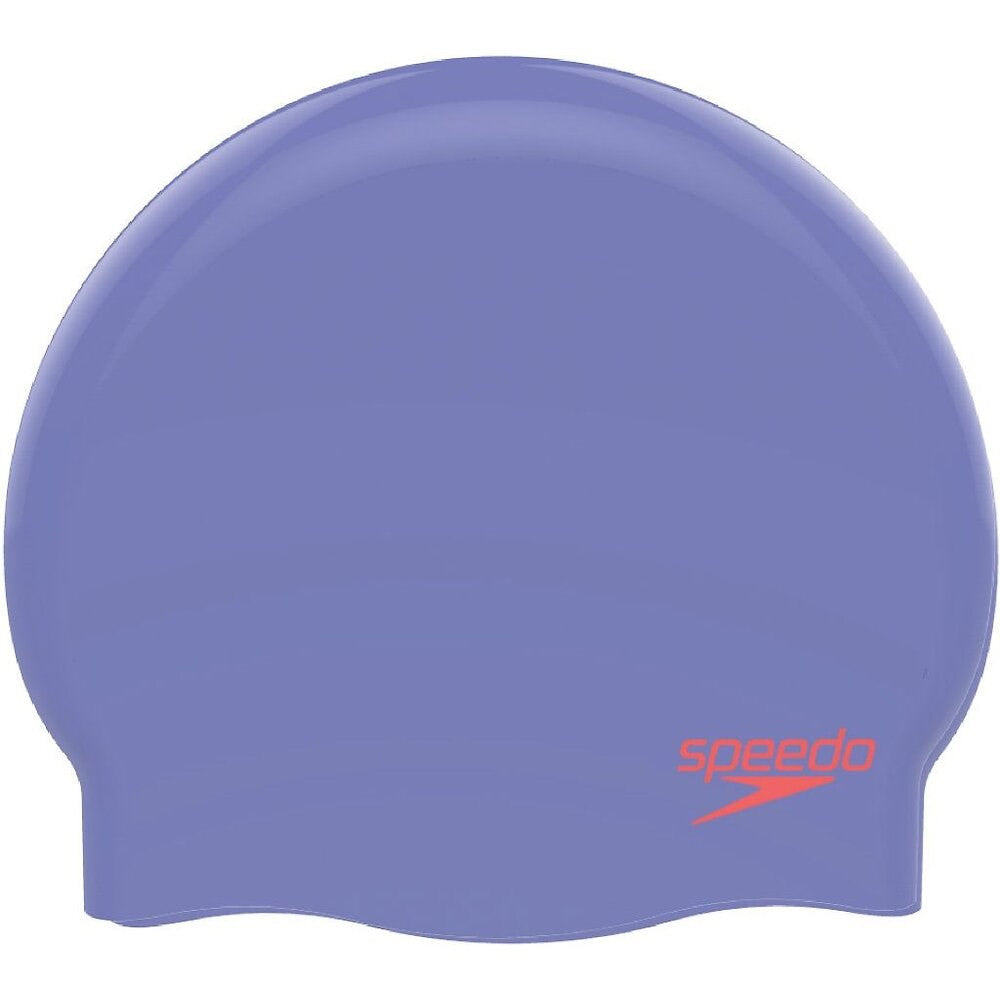 Speedo - Plain Moulded Silicone Junior Cap - Lilac/Red