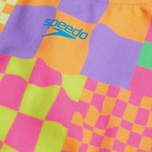 Speedo - Girls - Endurance+ Digital Placement Splashback One Piece - True Navy/Sweet Purple/Flare Pink/Bolt/Mandarin Peel/Lemon Drizzle Bitter Lime