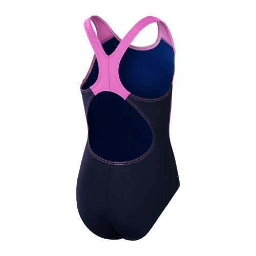 Speedo - Girls - Endurance+ Digital Placement Splashback One Piece - True Navy/Kiki Pink/Siren Red/Matcha